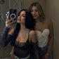 Rhinestone See Through Bodysuit Without Bikini