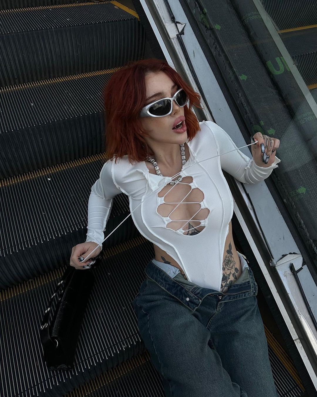 Y2K Silver Wrap Sunglasses