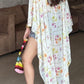 Floral Asymmetrical Cape Top With Bralette