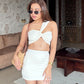 Off White Crochet Beach Set