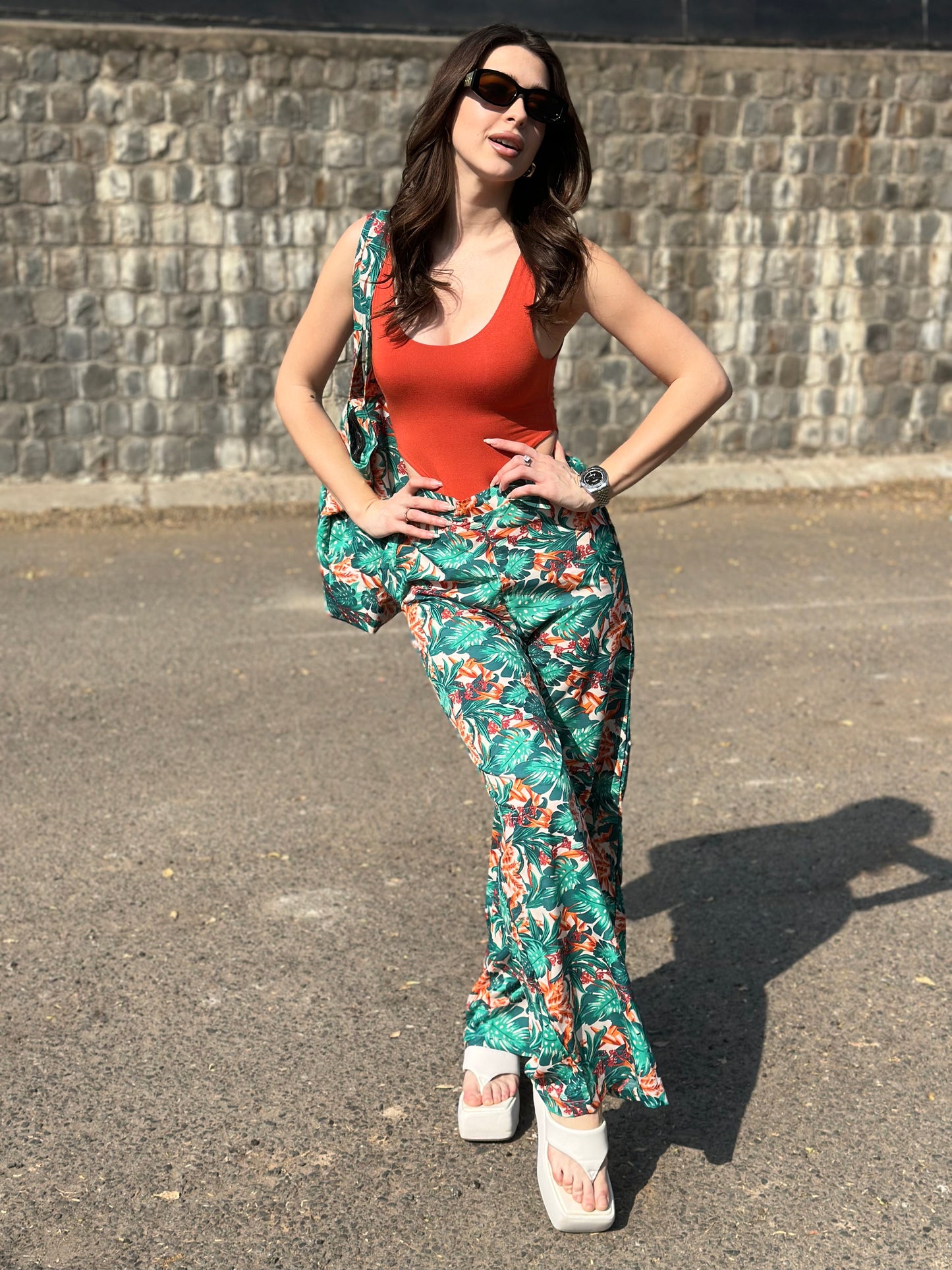 Tropical Pants With Bag & Bodysuit