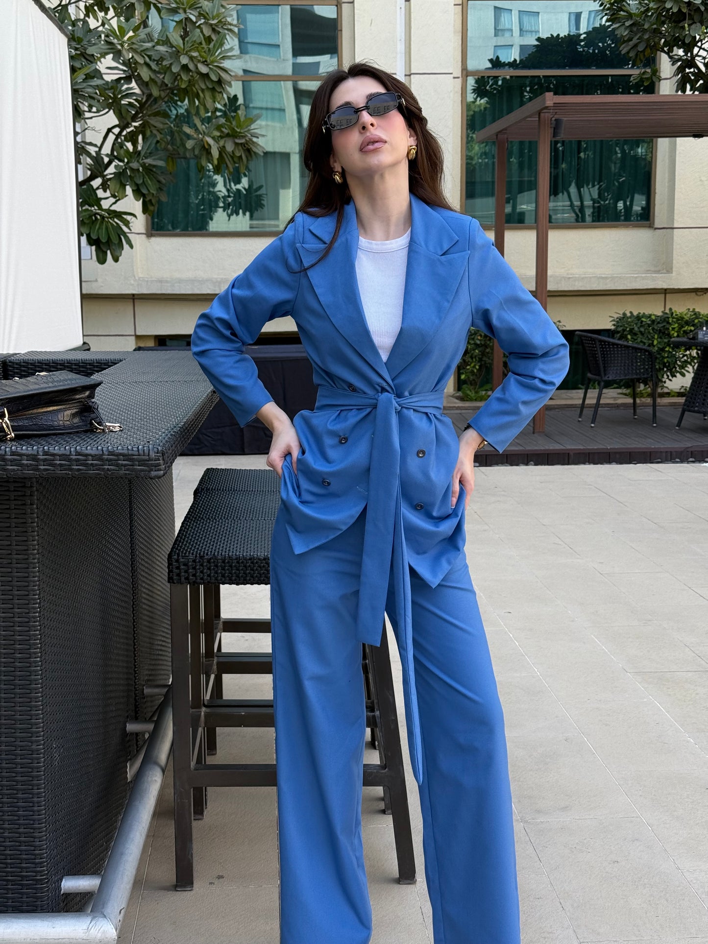 Aristocratic Blue Blazer Set