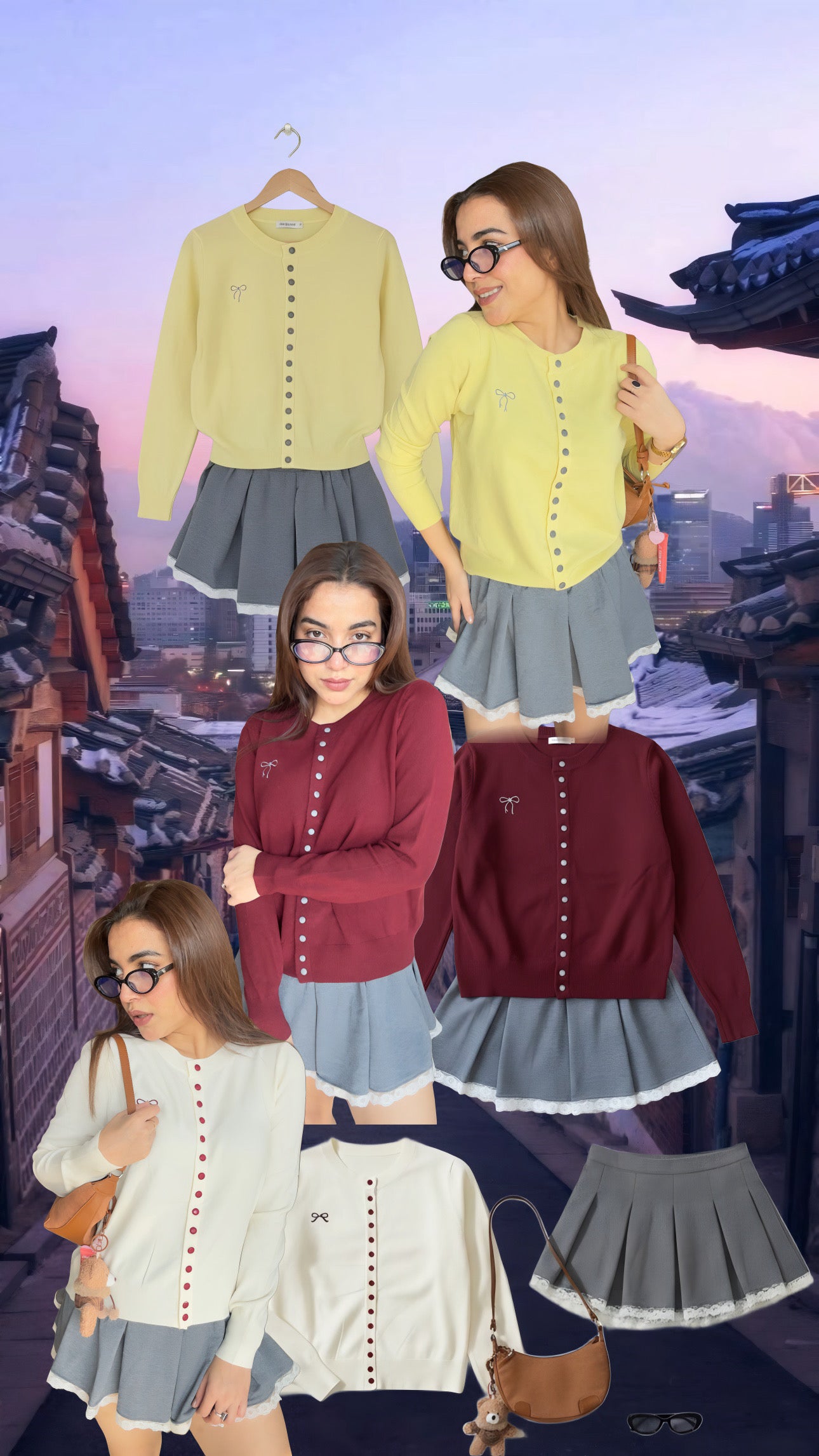 Korean Schoolgirl Sweater Co-ords