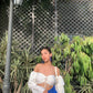 Padded Off-Shoulder Front Tie Bustier