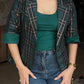Plaid Blazer With Tank Vest