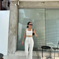 Double Button High Waist Pants