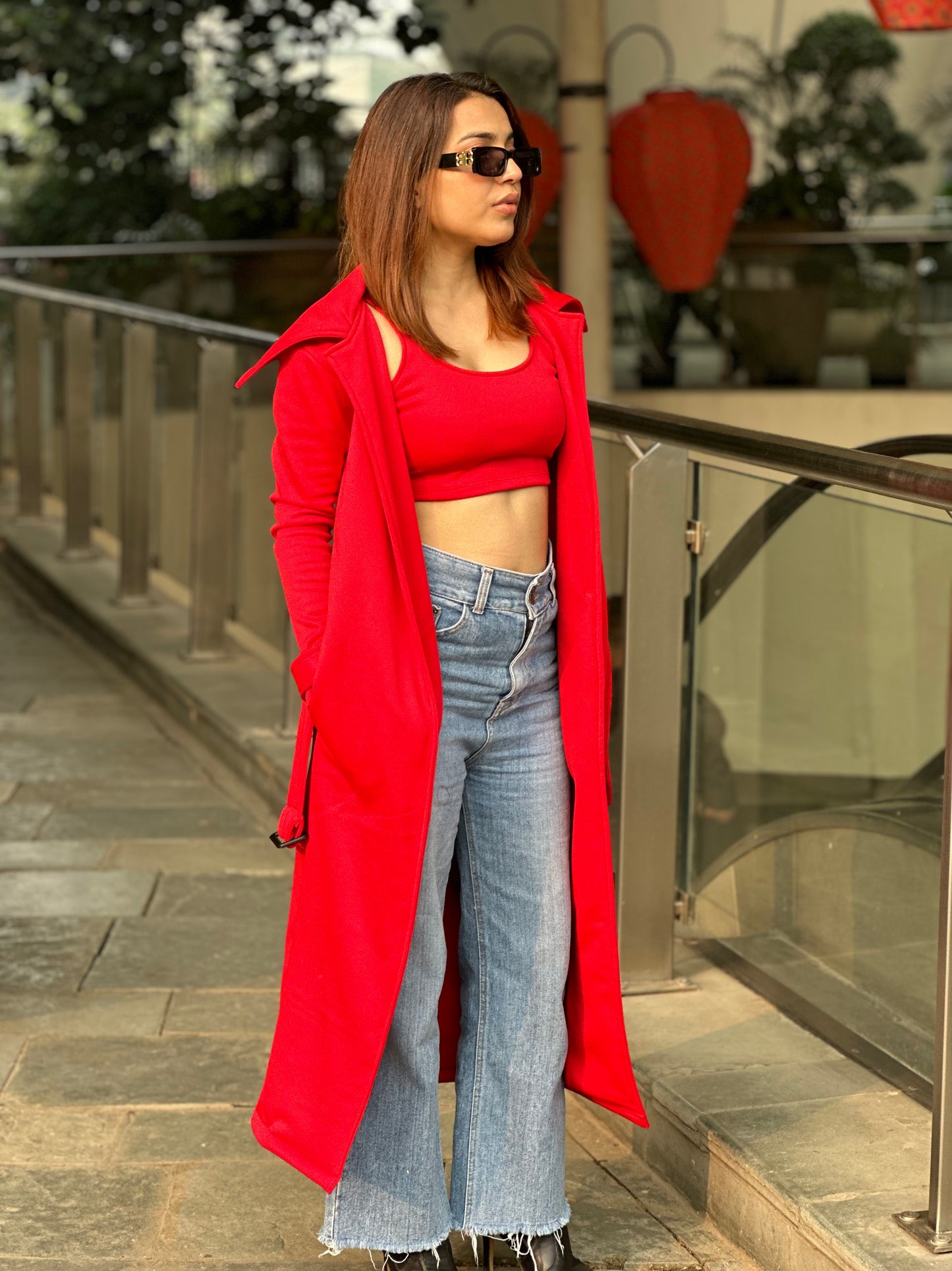 Crop Top With Long Shrug Jacket