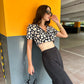 Summer Printed Crop Shirt With Pants