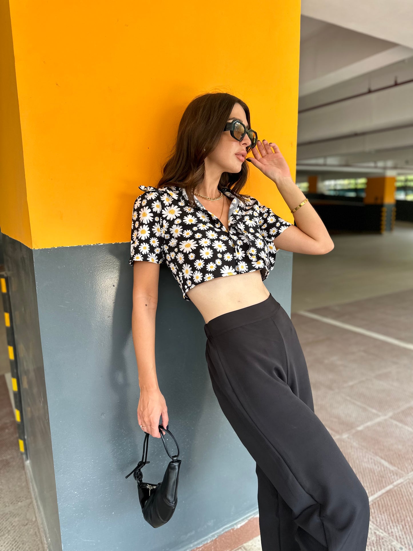 Summer Printed Crop Shirt With Pants