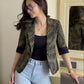 Palm Leaf Blazer With Tank Vest