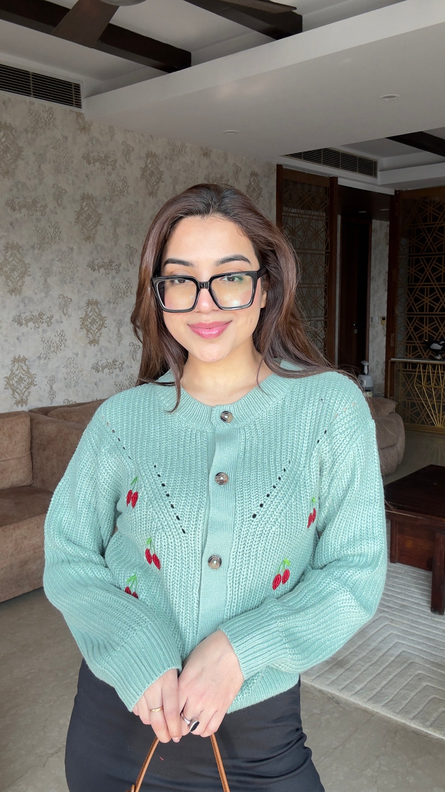 Cardigan With Long Black Skirt