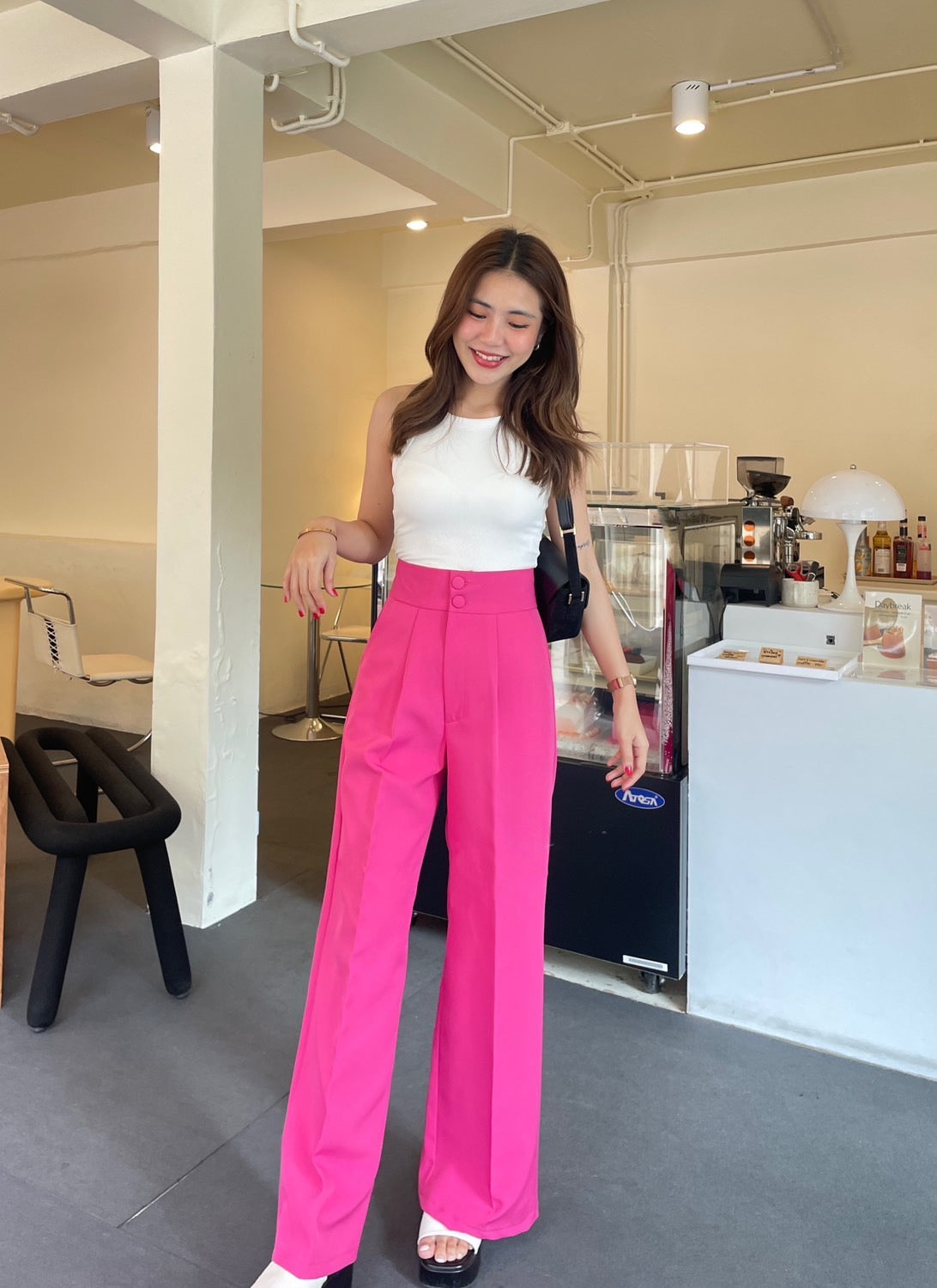 Double Button High Waist Pants