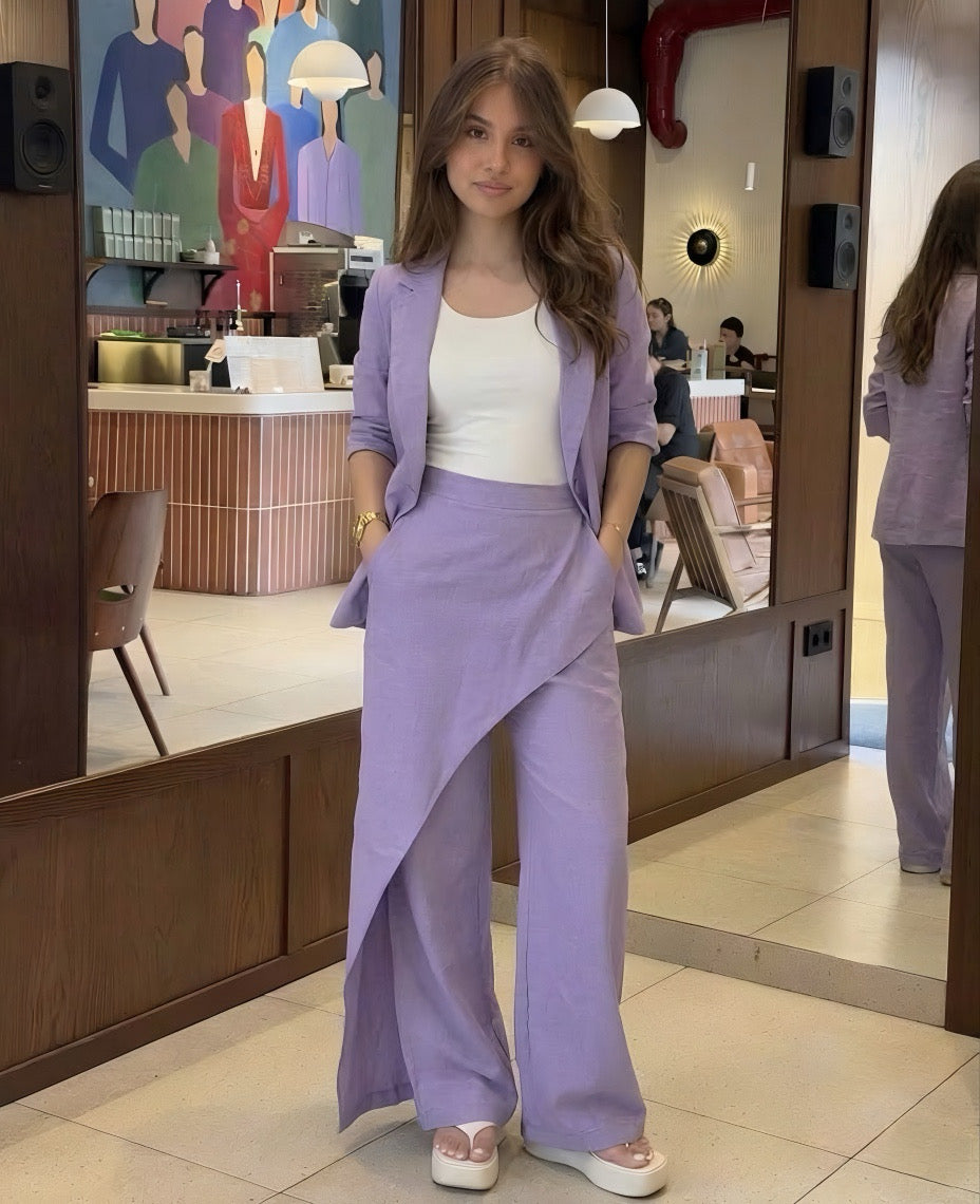 Layered Lilac Pant Suit Set