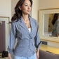 Corporate Grey Shirt With Coat Belt