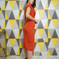 Rust Front Slit Body Fit Dress