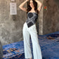 Scarf Top With White Pants