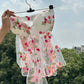 Mesh Floral Embroidered Padded Top