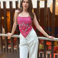 Scarf Top With White Pants