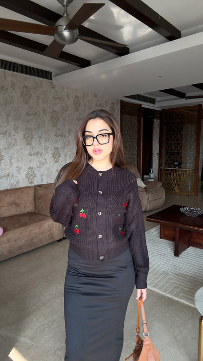 Cardigan With Long Black Skirt