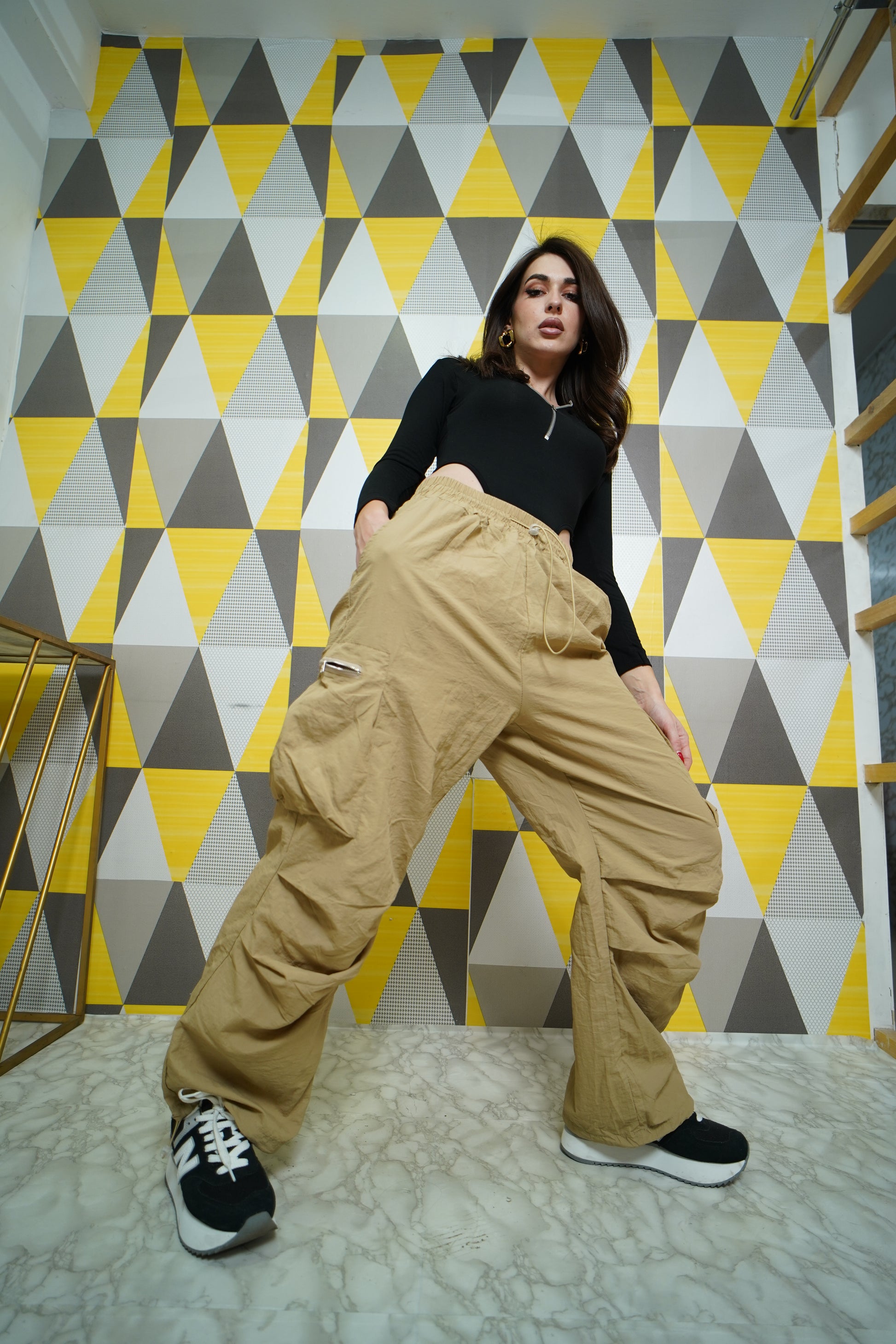 how to style our 'wide leg parachute cargo pant' 🤍 #widelegcargo