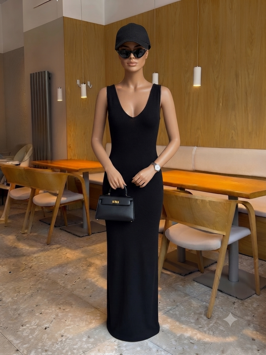 Ebony Maxi Body Hugging Dress