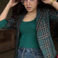 Plaid Blazer With Tank Vest