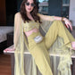 High Corset Waist Wide Leg Pants