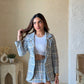 Pastel Cotton Blazer With Skorts