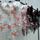 Mesh Floral Embroidered Padded Top