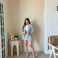 Pastel Cotton Blazer With Skorts