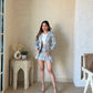 Pastel Cotton Blazer With Skorts