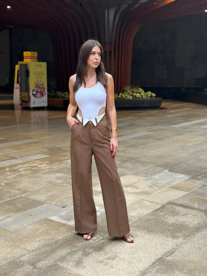 Combo Deal: Bodysuit With Folded Pants