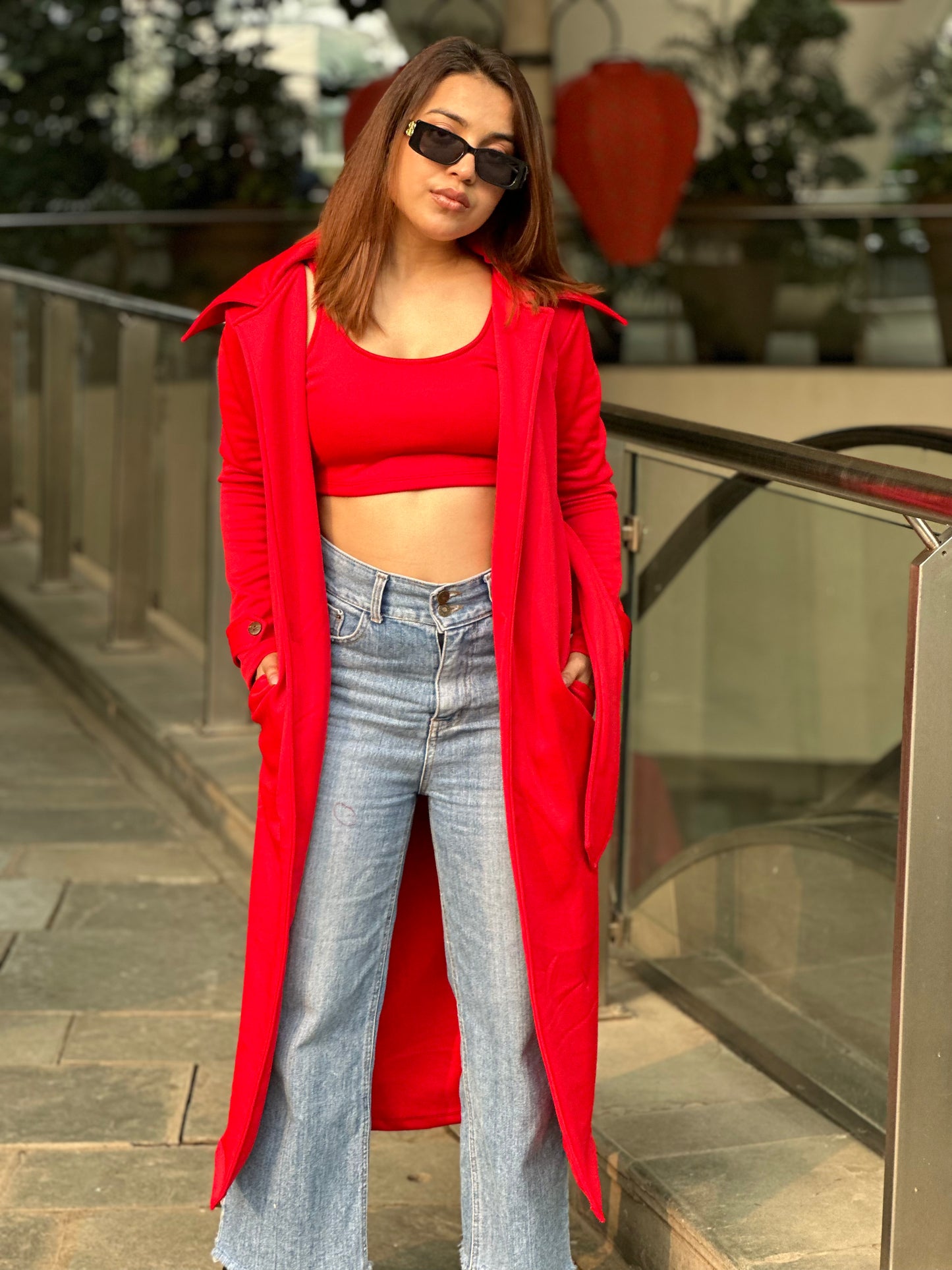 Crop Top With Long Shrug Jacket