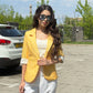 Stripe Blazer With Tank Vest