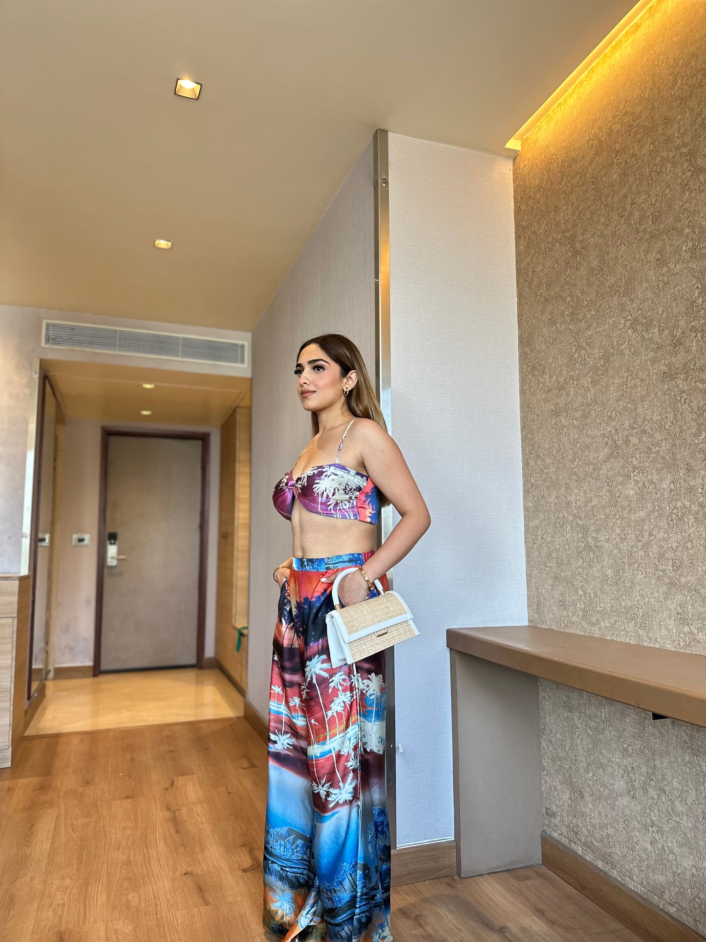Beach Printed Satin Co-ordinates
