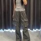 Faux Leather Cargo Pants