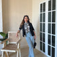 Cotton Scarf Vest With Linen Blazer