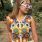 Crochet Vest With White Double Button Pants