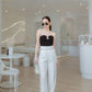 Empire Waist Wide Leg Pants