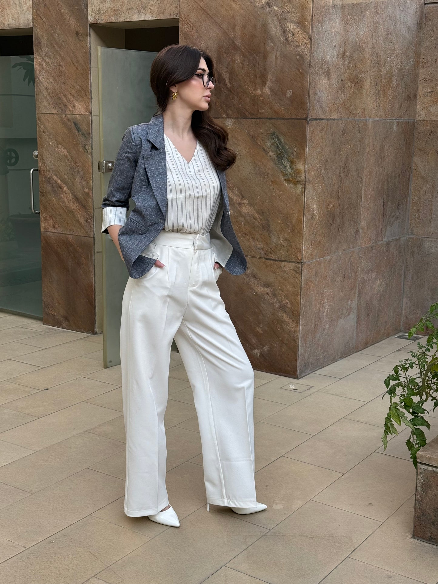 Charcoal 3/4th Blazer With Vest