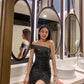 Shimmer Padded Fitted Tube Dress