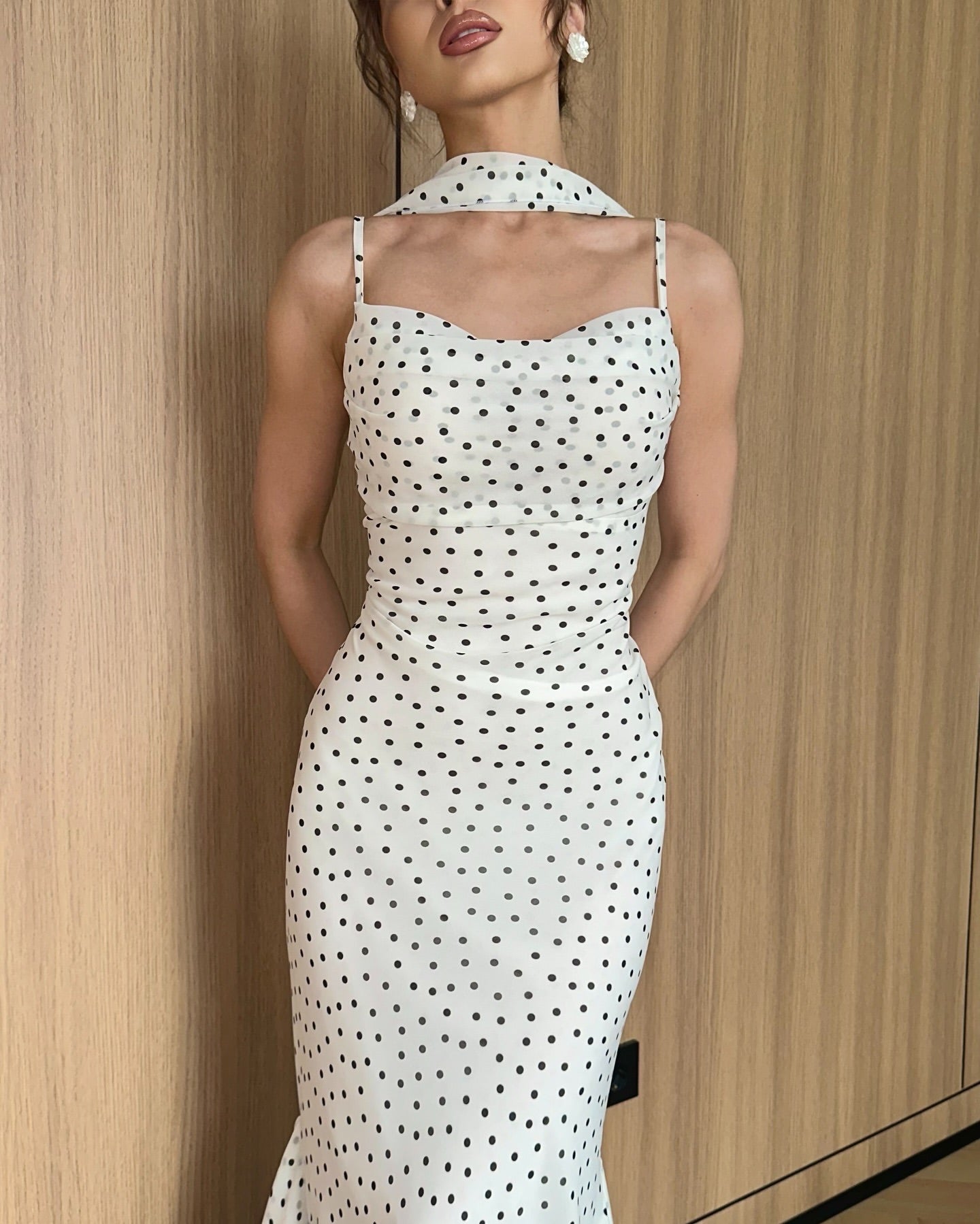 Georgette Floral Flow Dress With Scarf