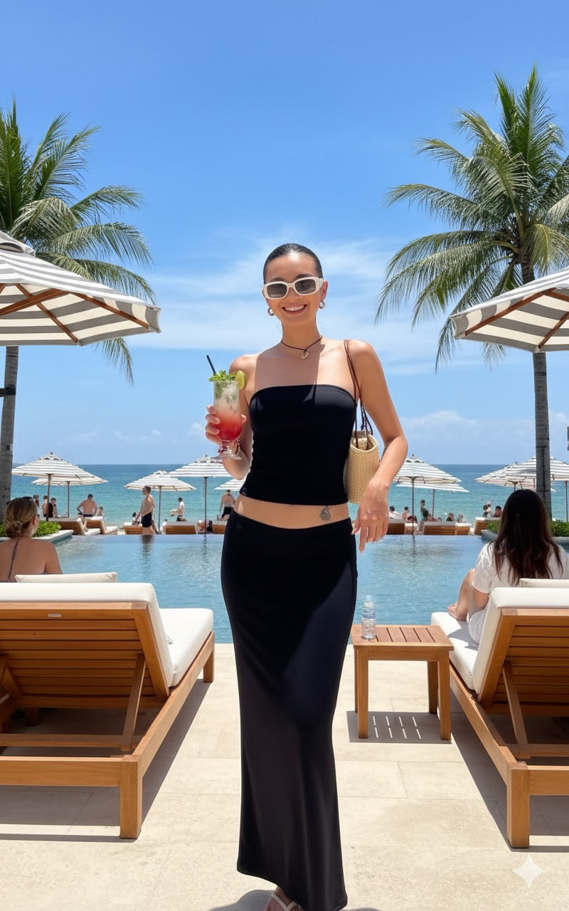 Hot Black Beach Look