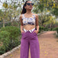 Wide Leg Folded Waist Pants