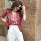 Rust 3/4th Blazer With Vest
