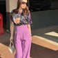 High Corset Waist Wide Leg Pants