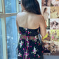 Mesh Floral Embroidered Padded Top