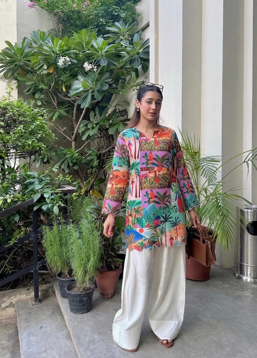 Graffiti Top With Farshi Pants