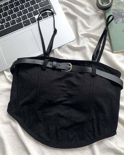 Padded Stretch Cami Belted Top