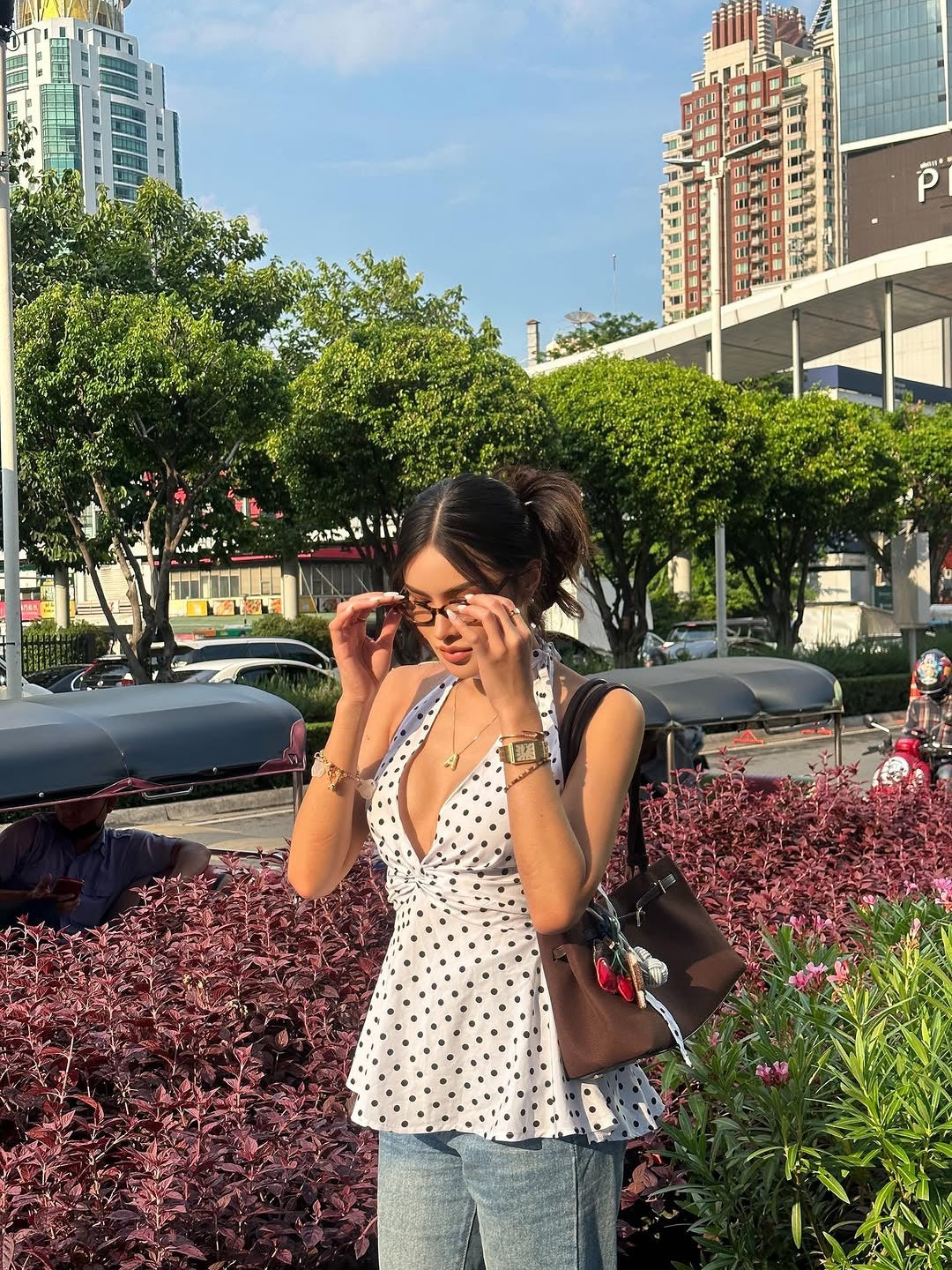 Polka-Dots Halter Neck Top